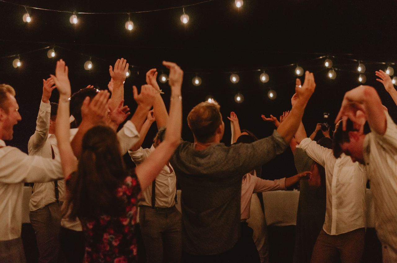 Couples dancing at a wedding reception