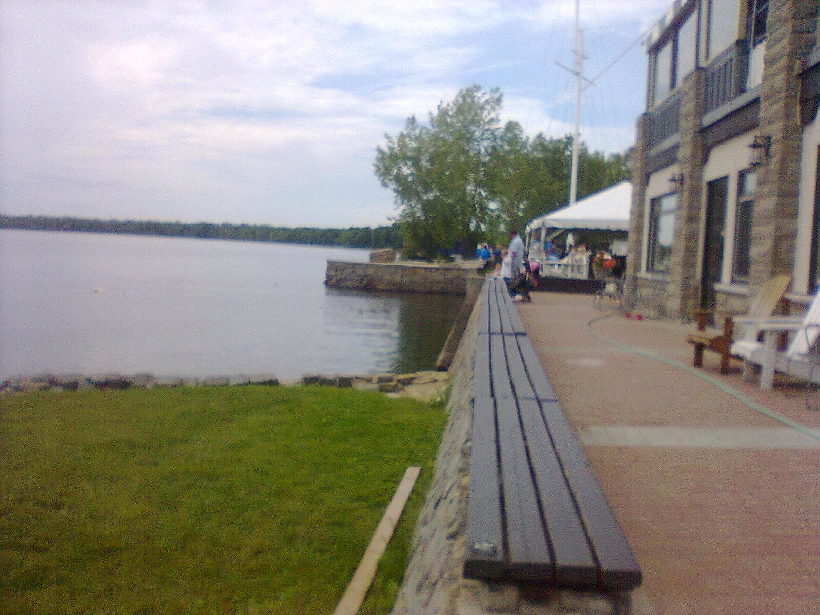 Britannia Yacht Club clubhouse deck and marquee tent on the Ottawa River