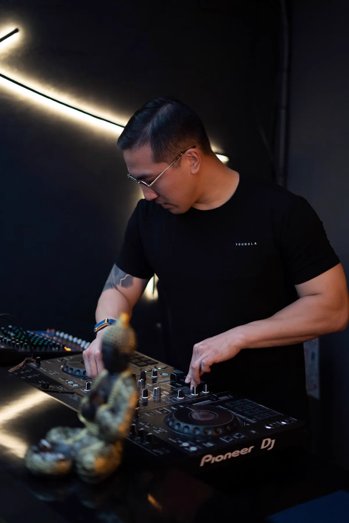 Sean Chi working at the DJ controller